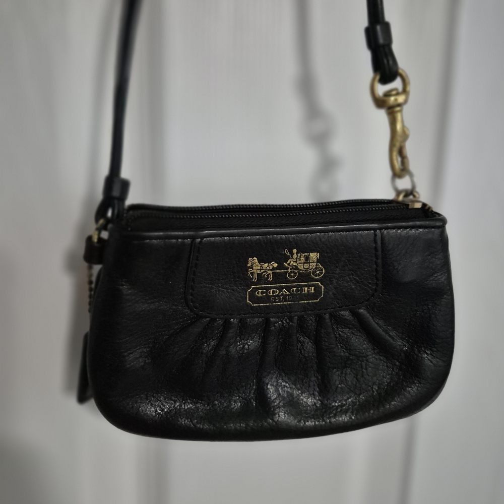 Coach Black Crossbody Bag with Gold Accents
